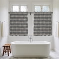 thumbnail image 5 of Black Stripes Retro Kitchen Curtains 45 Inch Length, Modern Farmhouse Beige Striped Tiers Curtains for Bathroom Bedroom Cafe, Light Filtering Small Window Treatment Short Drapes 2 Panels 42"Wx45"L, 5 of 9