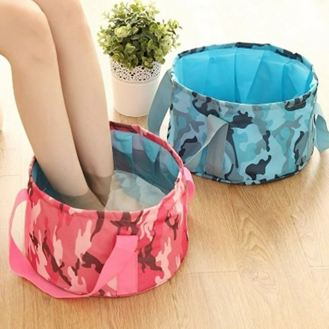Xihbxyly Lavapiés Plegable, Cubo de Lavado Portátil para Viajes, Bolsa de Almacenamiento Compacta, Material Impermeable y Duradero, Ideal para Acampar Al Aire Libre, Uso Doméstico, Tamaño 29 X 17 X 1
