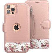 LUPA iPhone 11 Pro Max Wallet Case -Slim iPhone 11 Pro Max Flip Case with Credit Card Holder - for Women & Men - Faux Leather i Phone 11 Pro Max Purse Cases  Floral Charm [Includes Wristlet]