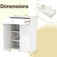 thumbnail image 3 of Costway Bathroom Floor Cabinet Freestanding Storage Organizer with 2 Doors Storage Cabinet White, 3 of 10