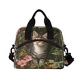 thumbnail image 2 of Lunch Bag Portable Crossbody Meal Bag Cooler Bag Insulated Lunch Bag Food Bag Handheld & Crossbody Design Garden Pretty Cat, 2 of 6