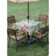 thumbnail image 5 of Square Outdoor Tablecloth with Umbrella Hole Easter Rabbits Outside Table Cloth Waterproof Patio Table Cover Spring Cute Bunny Eggs Flowers Leaf Blue Plaid Zipper Tablecloths for Picnic 60x60 Inch, 5 of 8