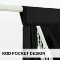 thumbnail image 5 of VOGOL Extra Wide Sheer Curtains Valance, 79 inches Wide European Style Breathable Silky Waterfall Valances for Bedroom Bathroom Nursery, Rod Pocket Swag Valance with Tassels, 1 Panel, Black, 5 of 7