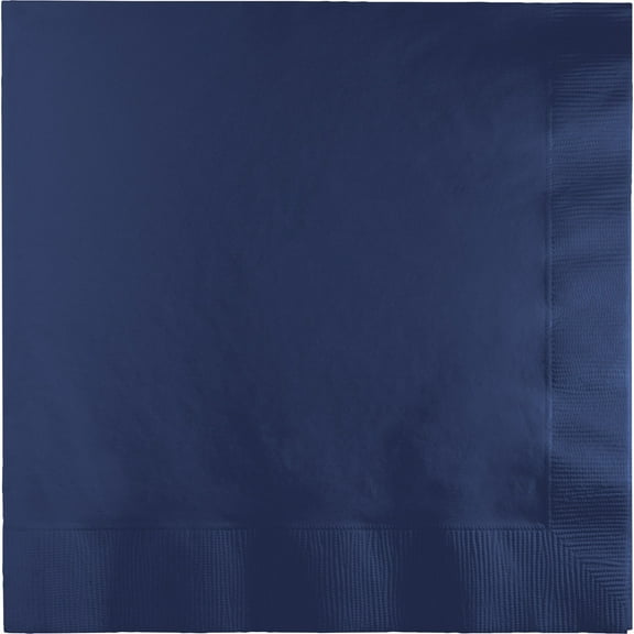 Party Central Club Pack of 250 Navy Blue Solid 3-Ply Disposable Dinner Napkins 8.75"