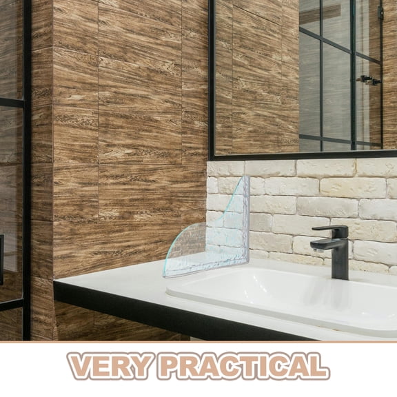 LOLIPPYY 1 Pair Acrylic Bath Splash Board with Self-Adhesive Shower Corner Guard for Bathroom Tub and Sinks