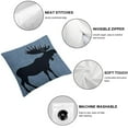 thumbnail image 6 of JRXY Navy 2pcs Pillow Covers Decorative Moose Pillow Case for Sofa Cushions Covers (Navy) 22x22in, 6 of 7