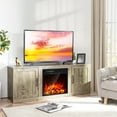 thumbnail image 2 of Costway 58" Fireplace TV Stand Entertainment Console W/ 18" Electric Fireplace Natural, 2 of 10