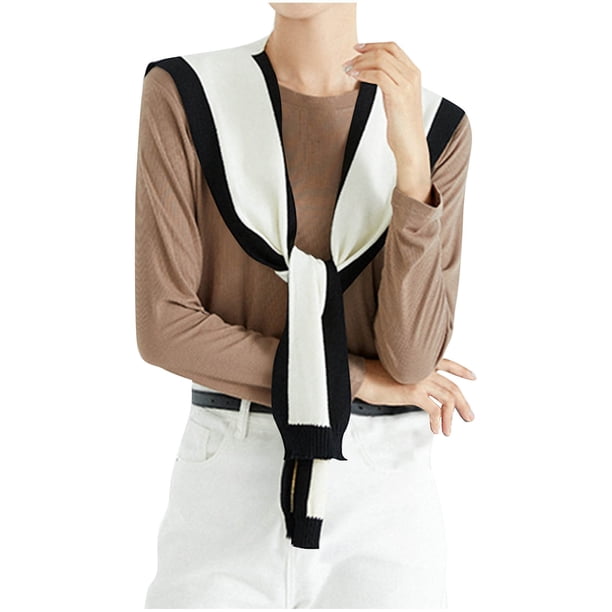 Chales de poliéster para mujer, estilo fino, con bloques de colores, a la moda