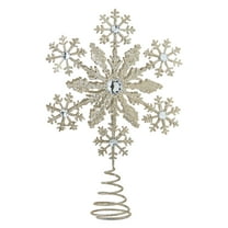 Metal Snowflake Christmas Tree Topper, Gold, 10.5", by Holiday Time
