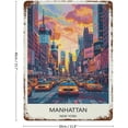 thumbnail image 2 of Vintage Manhattan Metal Tin Wall Sign Classic Oil Painting Style Decor Rust-Proof Iron Art Poster 8x12 Inch, 2 of 6