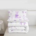 thumbnail image 5 of meiyoeat Coquette Bowknot Initial L Full Size Comforter Sets,Purple Watercolor Monogram Art Bedding Comforter Set For Girl,Reversible,3-Piece,1 Comforter and 2 Pillowcases, 5 of 7
