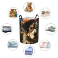 thumbnail image 4 of Sikiie Flower Crown Dog Print Round Dirty Clothes Basket, Waterproof Standing Foldable Storage Basket, for Laundry Room, Bedroom, Bathroom Storage-Medium, 4 of 6