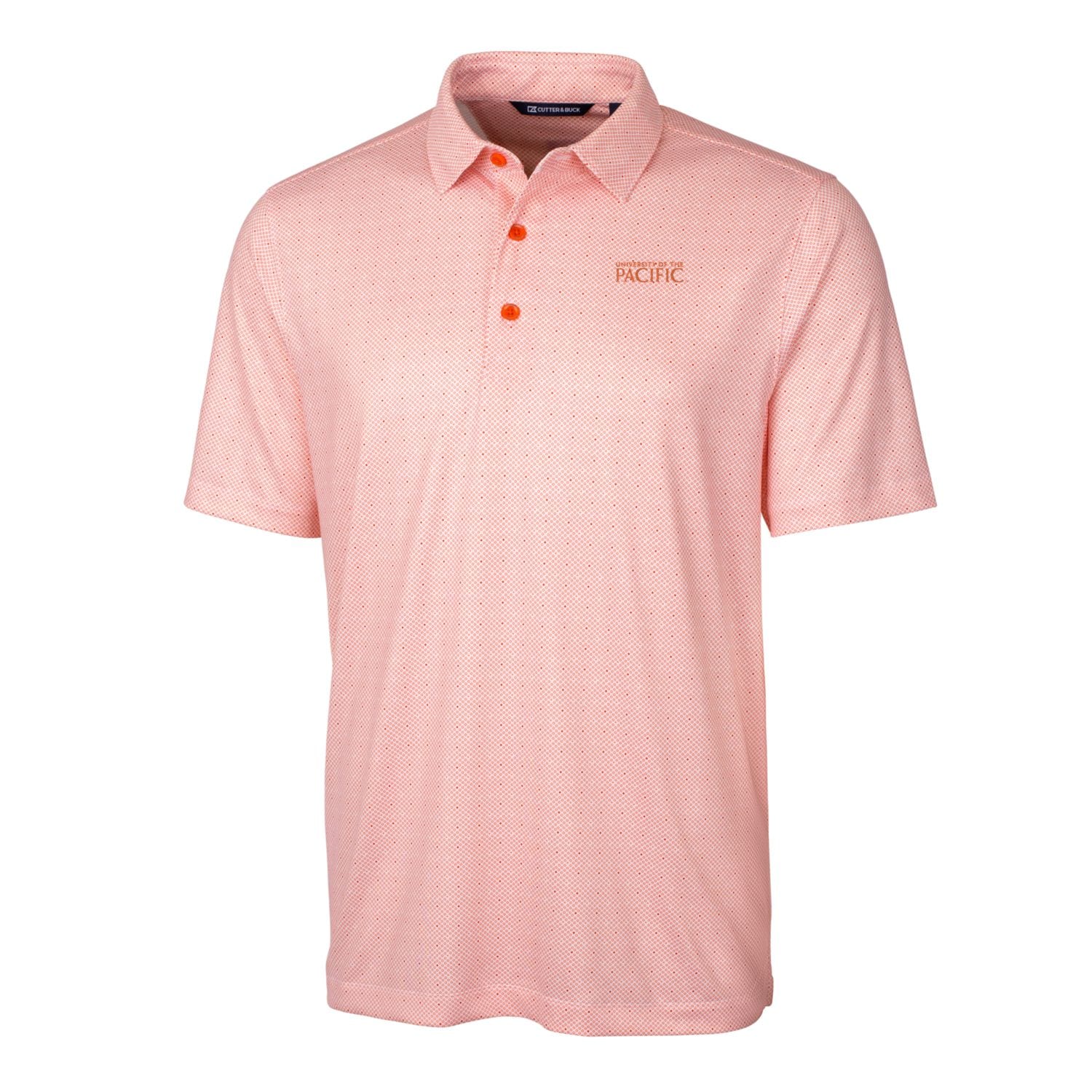 Men's Cutter & Buck Orange Pacific Tigers Big & Tall Pike Double Dot Print Stretch Polo - image 2 of 3