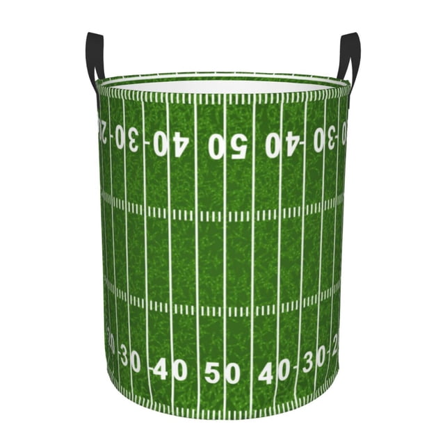 Fotbe American Football Field2 Cesto de Ropa con Asas, Cesto Impermeable de Gran Capacidad, Bolsa de Lavado para Dormitorio, Cesto de Ropa con Ruedas y Asas-Medium