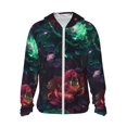 thumbnail image 1 of Vsdgher Sweat à Capuche Imprimé Illet Rouge et Vert pour Hommes et Femmes, Manches Longues Protection Solaire Pêche pour Course Natation-3TG, 1 of 7