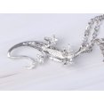 thumbnail image 5 of Alilang Silvery Tone Clear Rhinestones Long Tail Odd Walking Lizard Animal Pendant Necklace, 5 of 5