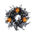thumbnail image 6 of Winter Poetry Upgrade Black Withered Branch Halloween Wreath, Adjustable Pumpkin Front Door Wreath, Gothic Spooky Wall Hanging Ornament for Halloween Party Decor, 11.81x11.81x2.36in B, 6 of 7