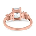 thumbnail image 3 of Rose Tone, Simulated Cubic Zirconia Size-10 Emerald Cut Art Deco Engagement Wedding Bridal Ring Round Marquise 925 Sterling Silver, 3 of 7