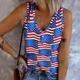 thumbnail image 3 of Vedolay Going Out Tops American Flag Shirts Women 4th of July Sleeveless Tank Tops,A-Blue XXL, 3 of 4