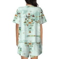 thumbnail image 3 of Bixox Women's World Travel Map Printed Pajama Set 2 Piece Lounge Set Top and Shorts Soft Pajamas, Shorts with Pockets, 3 of 7