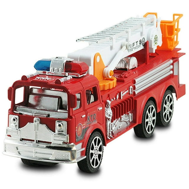 1 Pce Camion de Pompiers Jouet Camion Échelle de Sauvetage contre l'Incendie avec Lumière et Son