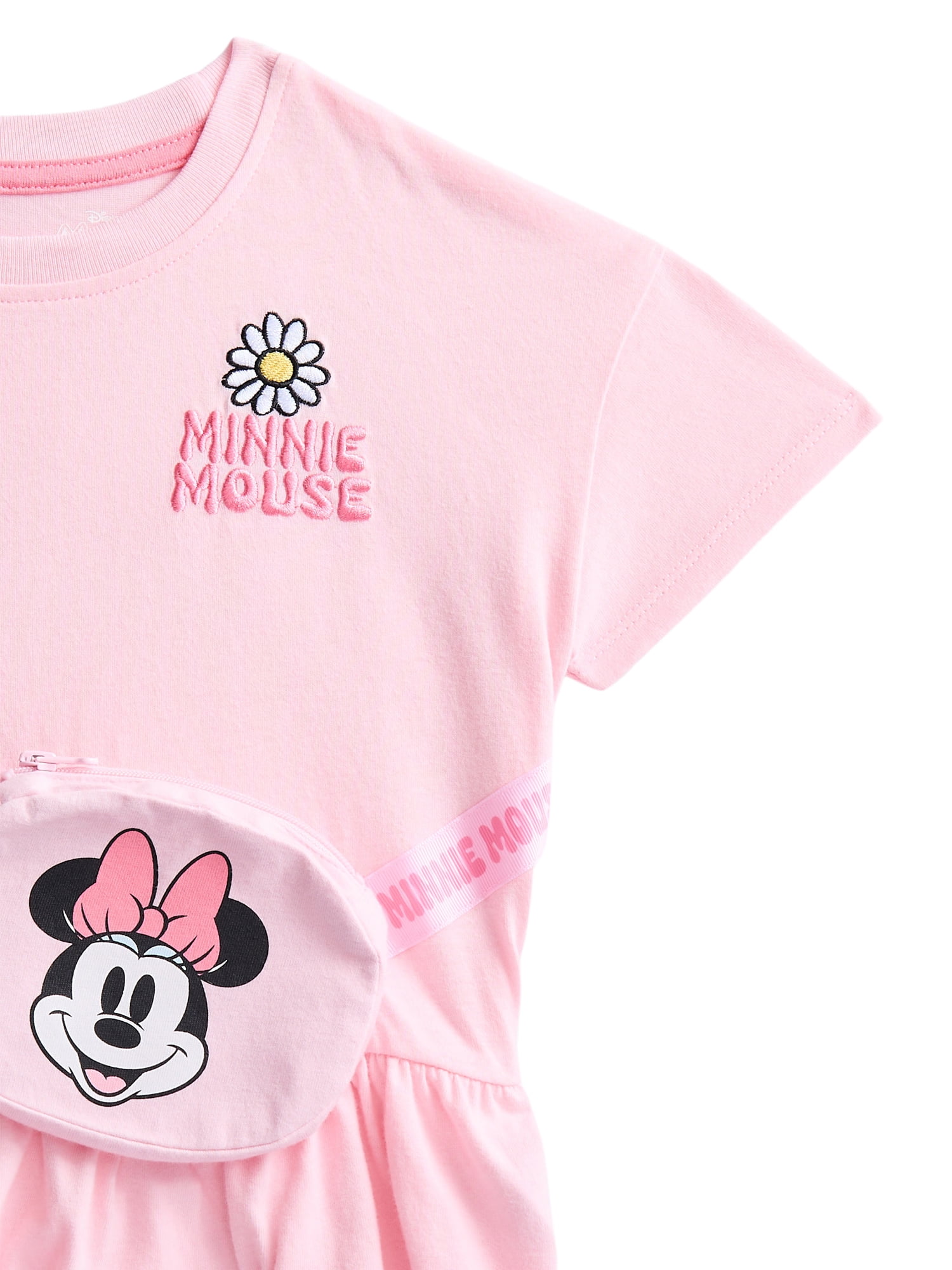 Minnie Mouse Toddler Girls Short Sleeve Peplum Tee with 3-D Bag, Sizes 12M-5T