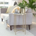 thumbnail image 4 of Adore Decor Elliott Marble Side Table White and Gold, 4 of 10