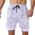 thumbnail image 2 of Mens Swim Trunks with Compresssion Liner Elastic Waist Camouflage Print Board Shorts with Pockets Swim Shorts Beachwear, 2 of 6
