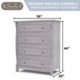 thumbnail image 3 of Sorelle Princeton Elite 4-Drawer Dresser - Weathered Gray, 3 of 5