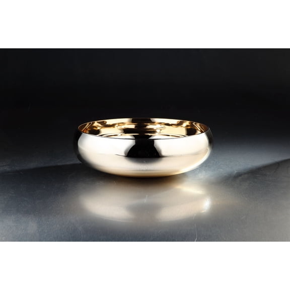 CC Home Furnishings 12" Gold Finish Handblown Glass Bowl Vase