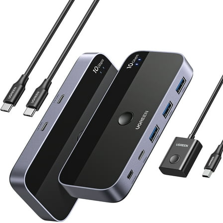 UGREEN USB C Switch 2 Computers Share 4 USB 3.2 Ports, 10Gbps KVM Switch