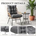 thumbnail image 2 of TOPCHANCES Indoor/Outdoor Chair Cushions 42'' x 21'' x 3", Waterproof Tufted Thick Patio Wicker Chair Seat Cushion Rocking Chair Cushion (Dark Gray, Set of 1), 2 of 9