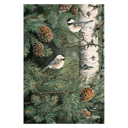 Chickadee Pinecone - Toland Home Garden Pinecone Chickadees Flag