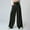 Black, variant on Women's Solid Color Straight-Leg Casual Pants with Elastic Waist and Zipper Pockets
