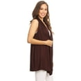thumbnail image 3 of Women's Sleeveless Open Front Cardigan Lightweight Solid Drape Vest, 3 of 4