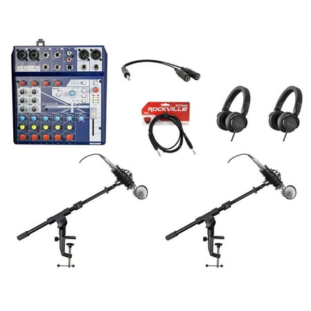 2-Person Podcast Kit Soundcraft Mixer+Beyerdynamic DT 240 Headphones+Mics+Booms