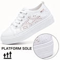 thumbnail image 4 of CHICVOMEY Sneakers for Women Fashion Thick Soled Lace Up Breathable Tennis Shoes Lightweight Comfortable for Summer Walking Work Beach Casual, 4 of 7