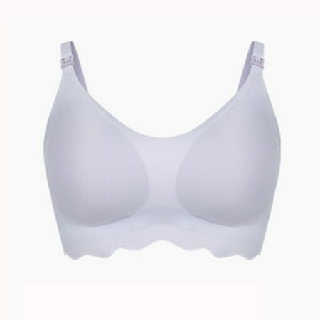 Bcresic Women Free Pumping Bra  Adjustable Breast-Pumps Holding and Nursing Bras Maternity Bralette for Breastfeeding Pregnancy Underwear for Mother Clearance Deals Purple Large