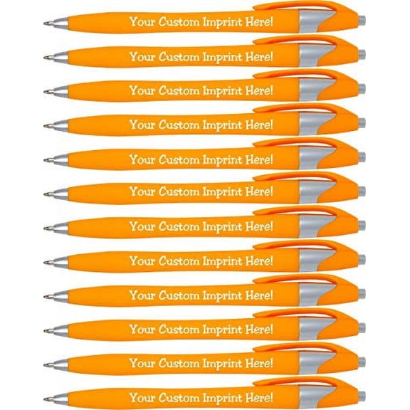 Custom Colored Ink Pens Soft-touch | Neon Ink Colors | Personalized Imprinted Message of Choice - 12 pcs/pack