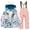 06Pink, variant on Kids Ski Jacket And Pants 2 Pcs Set Winter Windproof Water Resistant Padded Snow Suits Fashion Printed Snowboarding Rain Coats