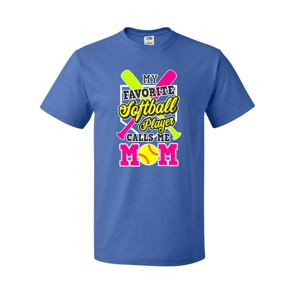 Inktastic My Favorite Softball Player Calls Me Mom with White T-Shirt
