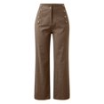 thumbnail image 4 of Sngxgn Women Pants High Waisted Pants Trousers Wide Leg Casual Pants Pockets(Khaki,XXXL), 4 of 5