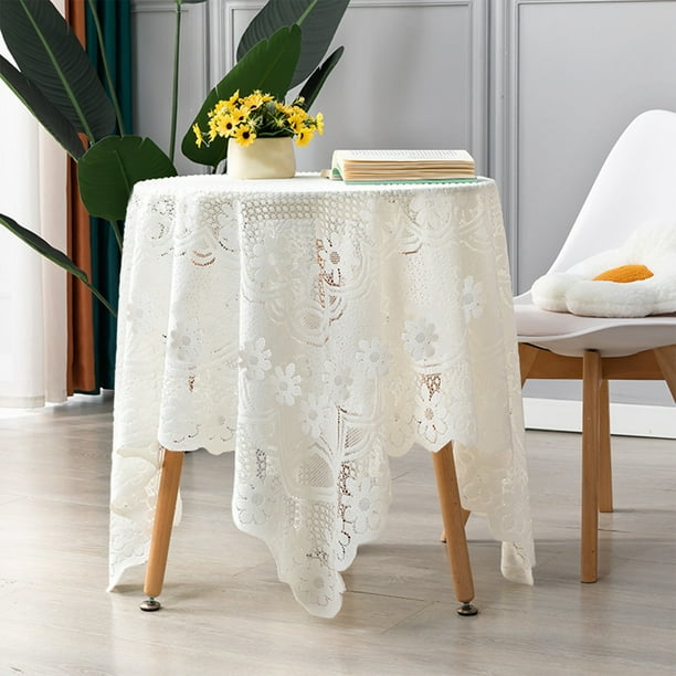 Manta de sofá, ideal para cubrir el sofá, de 60 x 60 cm, con encaje, ideal para mesas de comedor, bodas y fiestas. Mantel de poliéster.