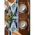 thumbnail image 4 of Table Runner Dresser Scarf 13 x 72 Inch Vintage Abstract Blue Bohemian Farmhouse Tribal Table Runners Non-Slip Heat Resistant Kitchen Dining Table Decor for Indoor Outdoor Home Party Decoration, 4 of 7
