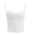 thumbnail image 2 of Ndbuld Bodysuit for Women Mid-Thigh Shaperwear European And American foreign Trade Lace Fishbone Shapewear Sexy Suspender Waist Corset Women's Summer Shapewear,White,S, 2 of 5