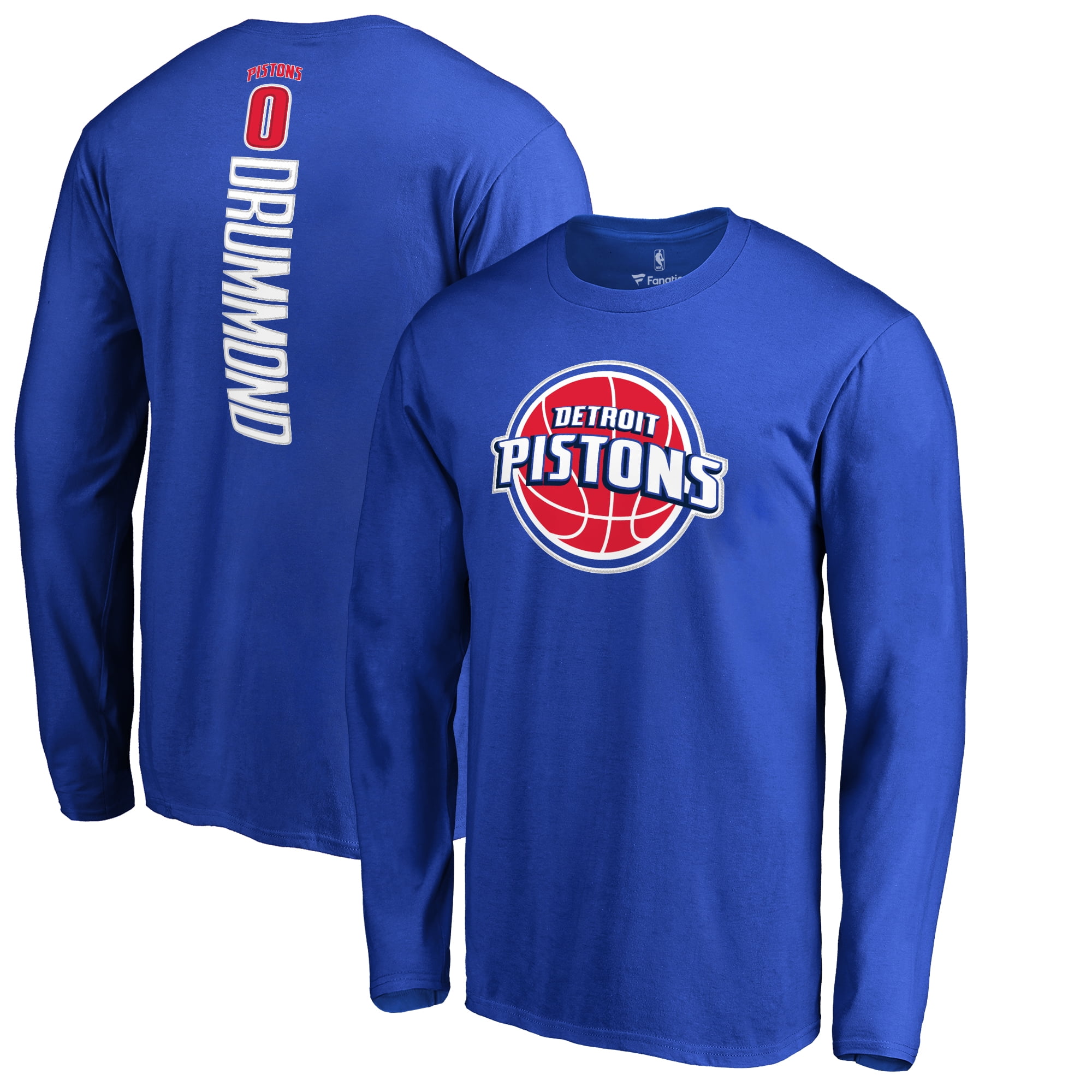 Andre Drummond Detroit Pistons Backer Name & Number Long Sleeve T-Shirt - Royal ...2000 x 2000