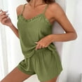 thumbnail image 7 of Womens Cami Pajama Sets Camisole Pjs Sleepwear Ruffle Hem Sleeveless Tops Shorts 2 Piece Lounge Set, XL, 7 of 7