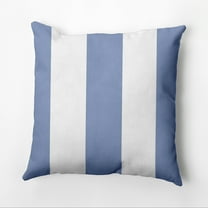 16 x16" Square Simply Daisy Awning Stripe Print Polyester Outdoor Pillow, Cornflower Blue