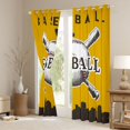 thumbnail image 3 of Homewish Ball Sports Player Curtains Pack of 2 (42x84 Each), Gold Black Cartoon Baseball Curtains Blackout, Teens Kids Boys Girls Bedroom Curtains, Window Curtains Decor, 3 of 6
