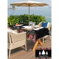 thumbnail image 4 of Outdoor Tablecloth with Umbrella Hole and Zipper, Black Christmas Rectangle Table Cloth 60x84 Inch Waterproof Tablecloth, Xmas Tree Snowflake Poinsettia Picnic Table Cover for Patio Camping, 4 of 7